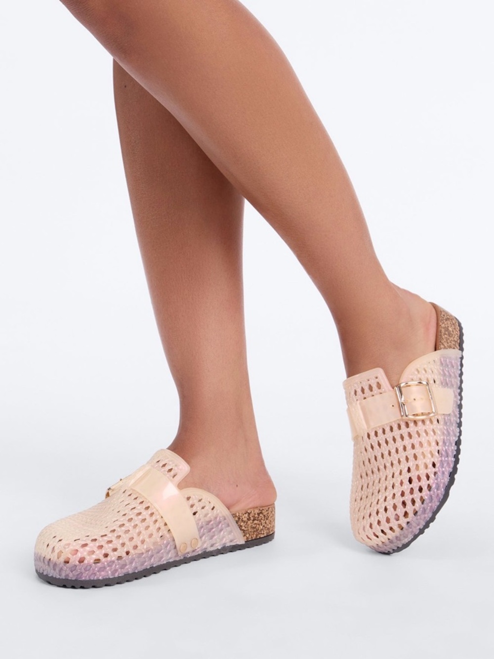 Women’s Slip-On Perforated Mule - Blush Pink